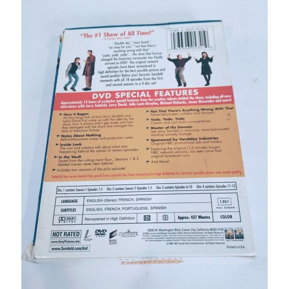 Seinfeld - Seasons 1 & 2 (DVD, 2004, 4-Disc Set) Tested & Works Great! - Picture 2 of 6